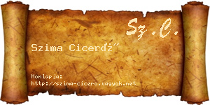 Szima Ciceró névjegykártya
